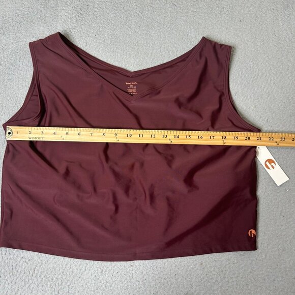 Honey Mark Swim Tank Top Women‎ 3XL Burgundy V-Neck Water Resistant NEW - Picture 4 of 6